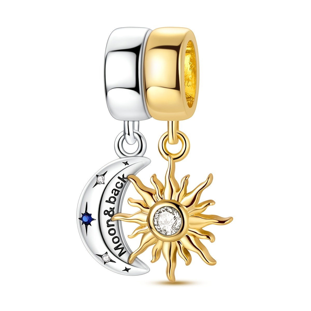 Two-tone Sun and Moon Charm Set for Bracelets & Necklaces